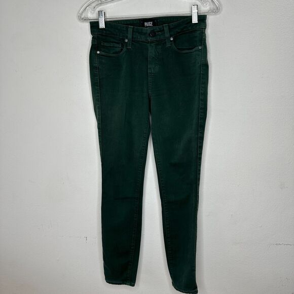 Paige Green Petite Verdugo Ankle Faded Little Pine Skinny Mid Rise Jean 26P - Picture 3 of 15